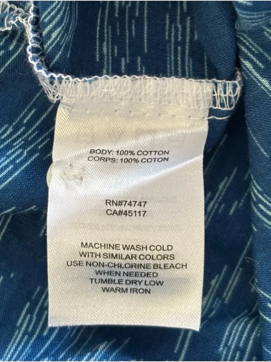 RedHead Men's Short-Sleeve Palm Print Button-Down Shirt - Teal/Blue - Picture 10 of 11